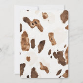 クリーム状ブラウンチョコレートカウトプリント動物誕生日 招待状 (裏面)