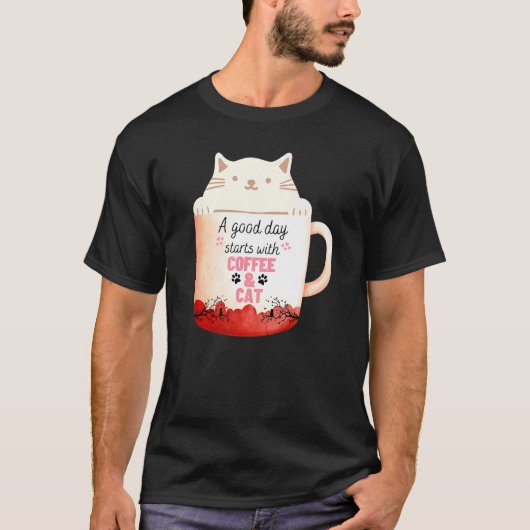 クリーム猫のコーヒーマグ ネコのコーヒーマグ Tシャツ (正面)