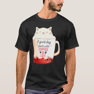 クリーム猫のコーヒーマグ ネコのコーヒーマグ Tシャツ