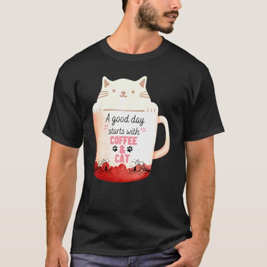クリーム猫のコーヒーマグ ネコのコーヒーマグ Tシャツ (正面)