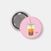 クリーム発泡磁石付きキャラメルアイスコーヒー マグネット (正面/裏面)