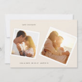 クリーム白い枠モダン3シンプル枚の写真 セーブザデート (正面)