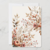 クリーム秋の収穫期結婚間 招待状 (裏面)