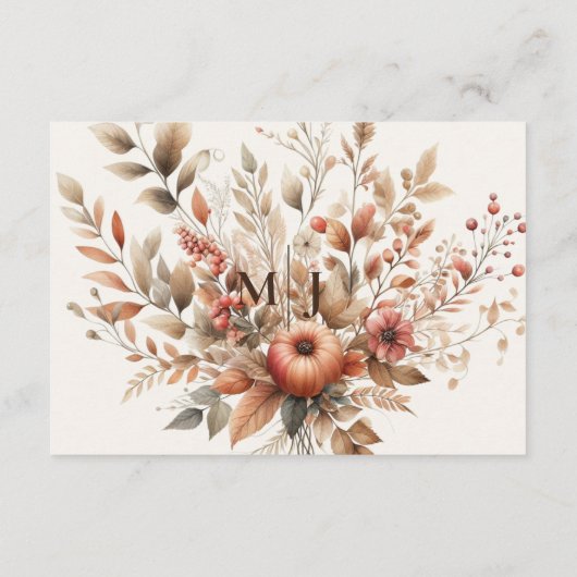 クリーム秋結婚の詳細囲いカード エンクロージャーカード (裏面)