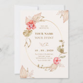 クリーム穏やかなフローラ エレガント 招待状 (正面)