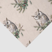 クリーム素朴フクロウと花 薄葉紙 (詳細)