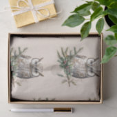 クリーム素朴フクロウと花 薄葉紙 (ギフト)