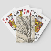 クリーム素朴茶色の白い木枝 トランプ (裏面)