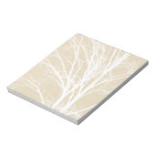 クリーム素朴茶色の白い木枝 ノートパッド (回転)