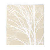 クリーム素朴茶色の白い木枝 ノートパッド (正面)