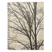 クリーム素朴茶色の白い木枝 ノートブック (正面)