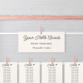 クリーム結婚のぶら下がった座席表ヘッダーカード 招待状