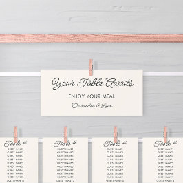 クリーム結婚のぶら下がった座席表ヘッダーカード 招待状