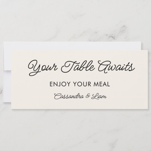 クリーム結婚のぶら下がった座席表ヘッダーカード 招待状 (正面)