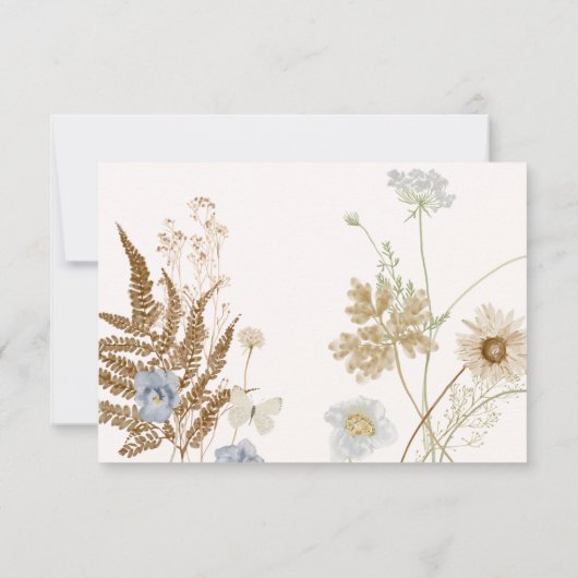 クリーム結婚の2ディナーに野草 出欠カード (裏面)