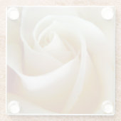 クリーム結婚バラの写真 ガラスコースター (裏面)