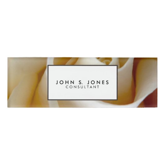 クリーム結婚バラの写真 名札 (正面)