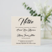 クリーム結婚延期のお知らせ 招待状 (スタンド正面)