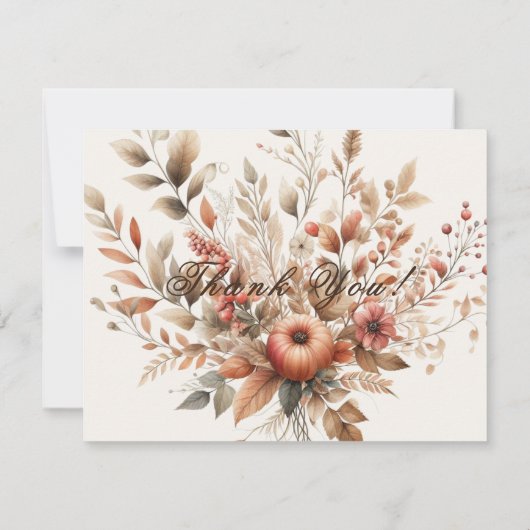 クリーム結婚秋の感謝サンキューカード サンキューカード (裏面)