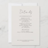 クリーム結婚詳細の葉囲い 招待状 (正面)