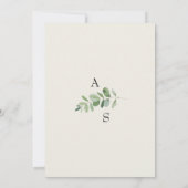 クリーム結婚詳細の葉囲い 招待状 (裏面)