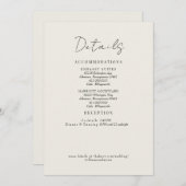 クリーム結婚詳細の葉囲い 招待状 (正面/裏面)