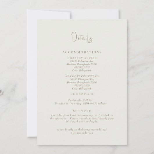 クリーム結婚詳細囲い 招待状 (正面)