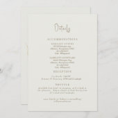 クリーム結婚詳細囲い 招待状 (正面/裏面)