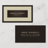 クリーム色および焦茶のエレガントな名刺 名刺 (正面/裏面)