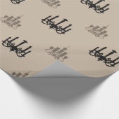 クリーム色および黒いシャンデリア ラッピングペーパー (角)