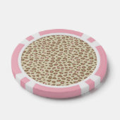 クリーム色とピンクのヒョウ柄 ポーカーチップ (シングル)