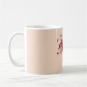 クリーム色と赤のラナンキュラス 花 コーヒーマグカップ (左)