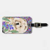 クリーム色のろうけつ染めの食事の荷物のラベル ラゲッジタグ (正面横)