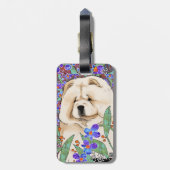 クリーム色のろうけつ染めの食事の荷物のラベル ラゲッジタグ (裏面縦)