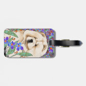 クリーム色のろうけつ染めの食事の荷物のラベル ラゲッジタグ (裏面横)