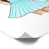 クリーム色のウサギを抱えた少女の森の保育園 ポスター (角)