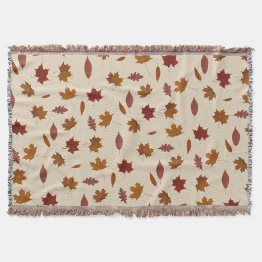 クリーム色のカスタムな色で写真紅葉 スローブランケット (正面)