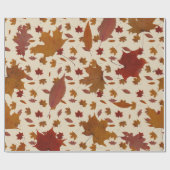 クリーム色のカスタムな色の金紅葉 ラッピングペーパー (フラット)