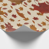 クリーム色のカスタムな色の金紅葉 ラッピングペーパー (角)