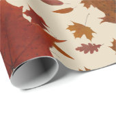 クリーム色のカスタムな色の金紅葉 ラッピングペーパー (ロールコーナー)