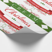 クリーム色のクリスマスは私のまわりですべてを支配します! ラッピングペーパー (角)