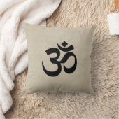 クリーム色のグランジのOm クッション (ブランケット)