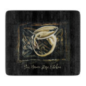 クリーム色のケルトアートドラゴン幻想 カッティングボード (正面)