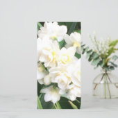 クリーム色のスイセンのプリントカード サンキューカード (スタンド正面)