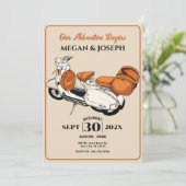 クリーム色のスクーター  ウェディング 招待状 (スタンド正面)