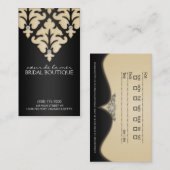 クリーム色のダイヤモンドのダマスク織のアポイントメントカード 予約カード (正面/裏面)