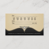 クリーム色のダイヤモンドのダマスク織のアポイントメントカード 予約カード (裏面)