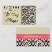 クリーム色のダマスク織の~の名刺 名刺 (正面/裏面)