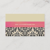 クリーム色のダマスク織の~の名刺 名刺 (裏面)