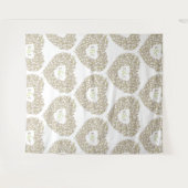 クリーム色のチューリップのモノグラム ウェディングバックドロップ タペストリー (正面(横))